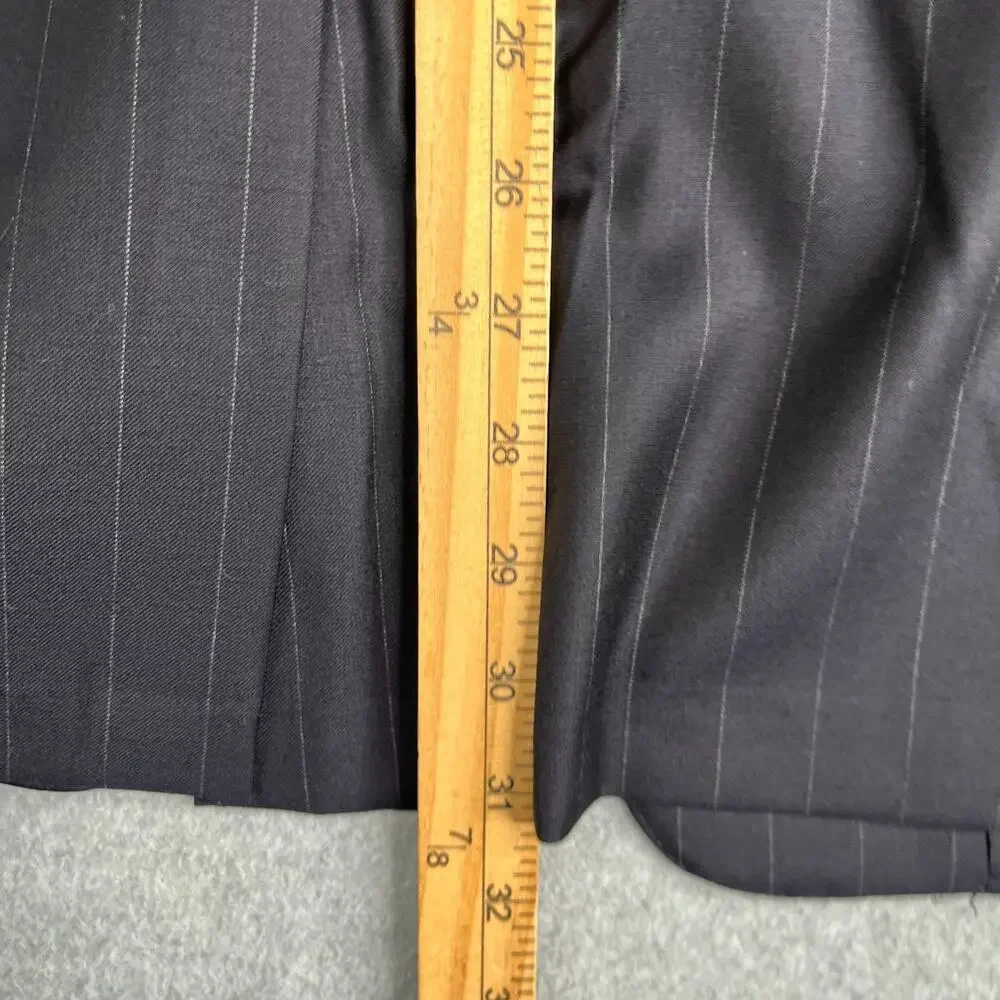 Hickey Freeman Loro Piana Suit Jacket 44 Reg Wool Pin Striped Single Vented